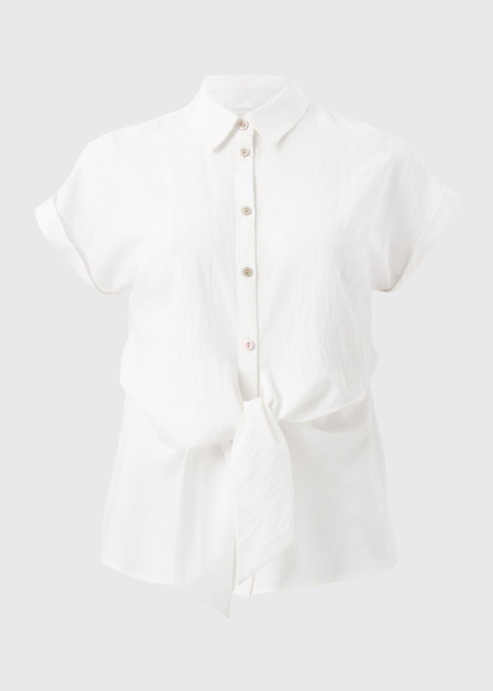 Et Vous White Tie Front Blouse