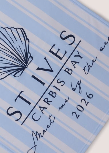 Blue St Ives Printed Hand Towel