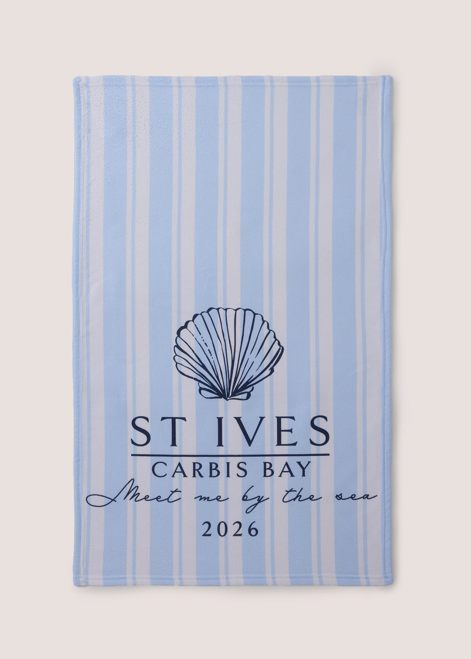 Blue St Ives Printed Hand Towel