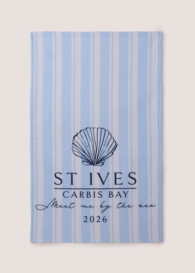 Blue St Ives Printed Hand Towel