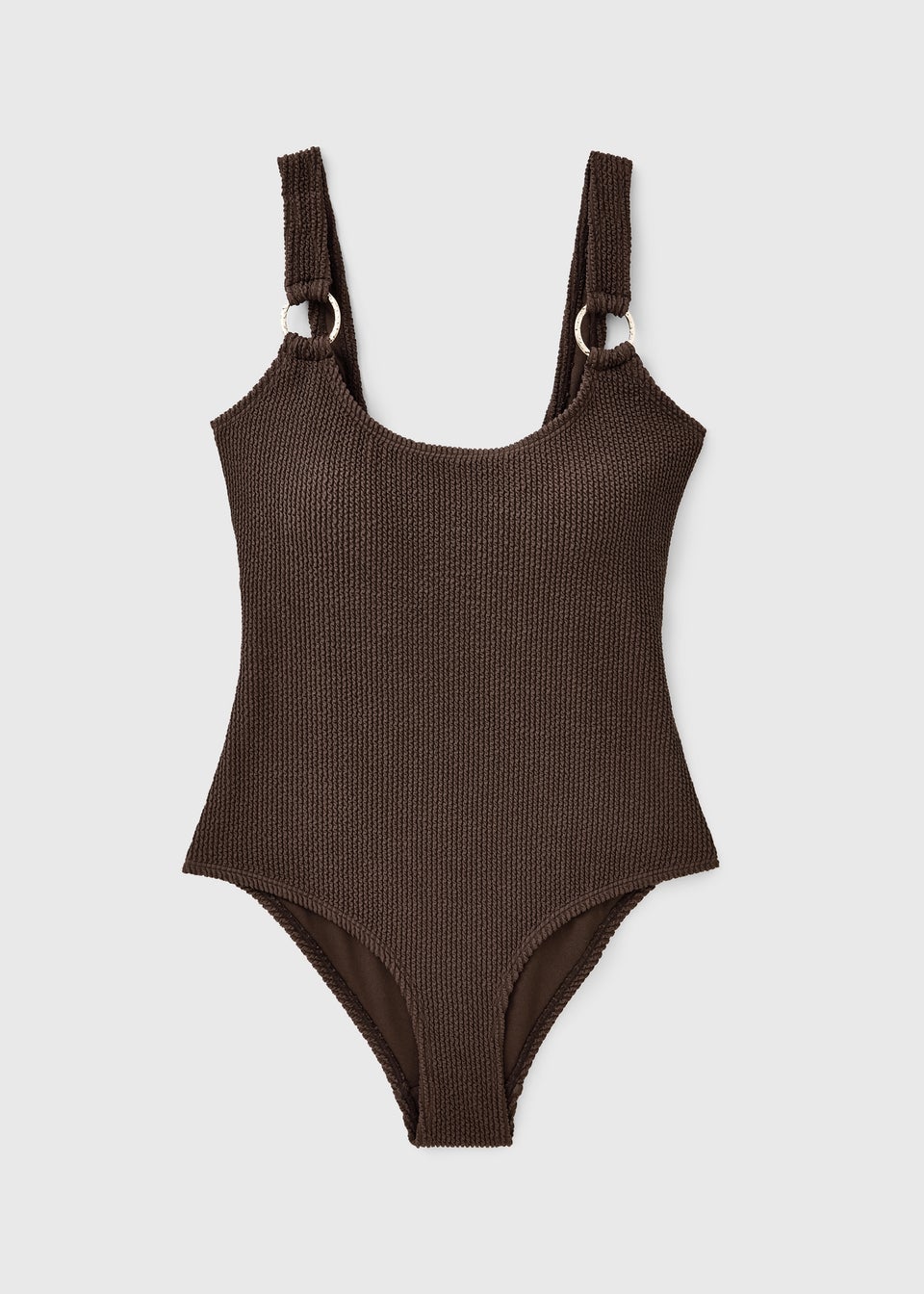 Chocolate Brown Crinkle Ring Swimsuit
