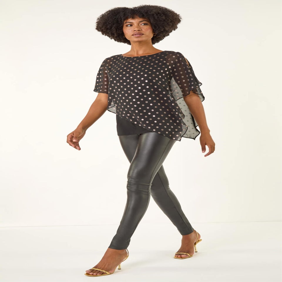 Roman Black Foil Spot Overlay Asymmetric Top