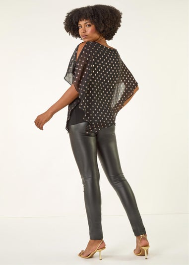 Roman Black Foil Spot Overlay Asymmetric Top