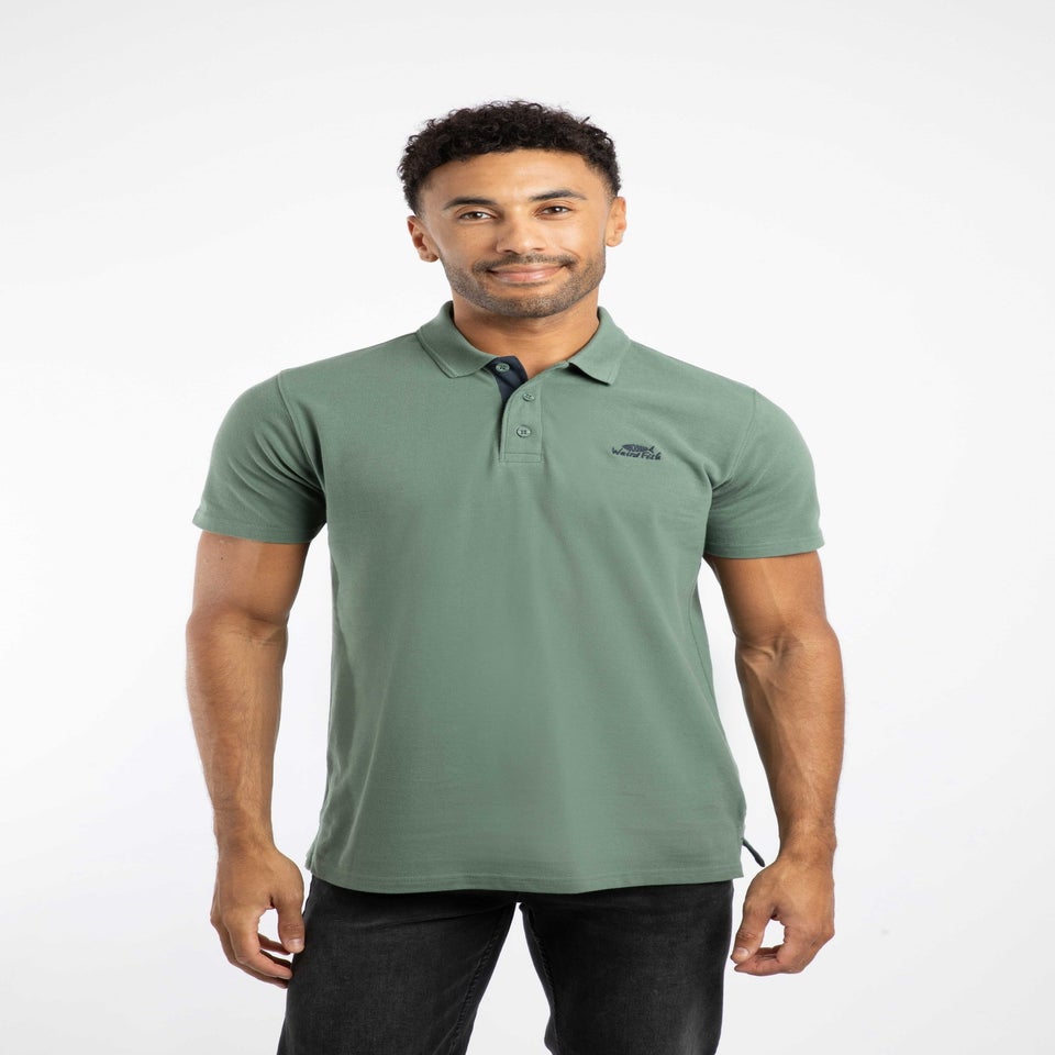 Weird Fish Army Green Miles Pique Polo Shirt