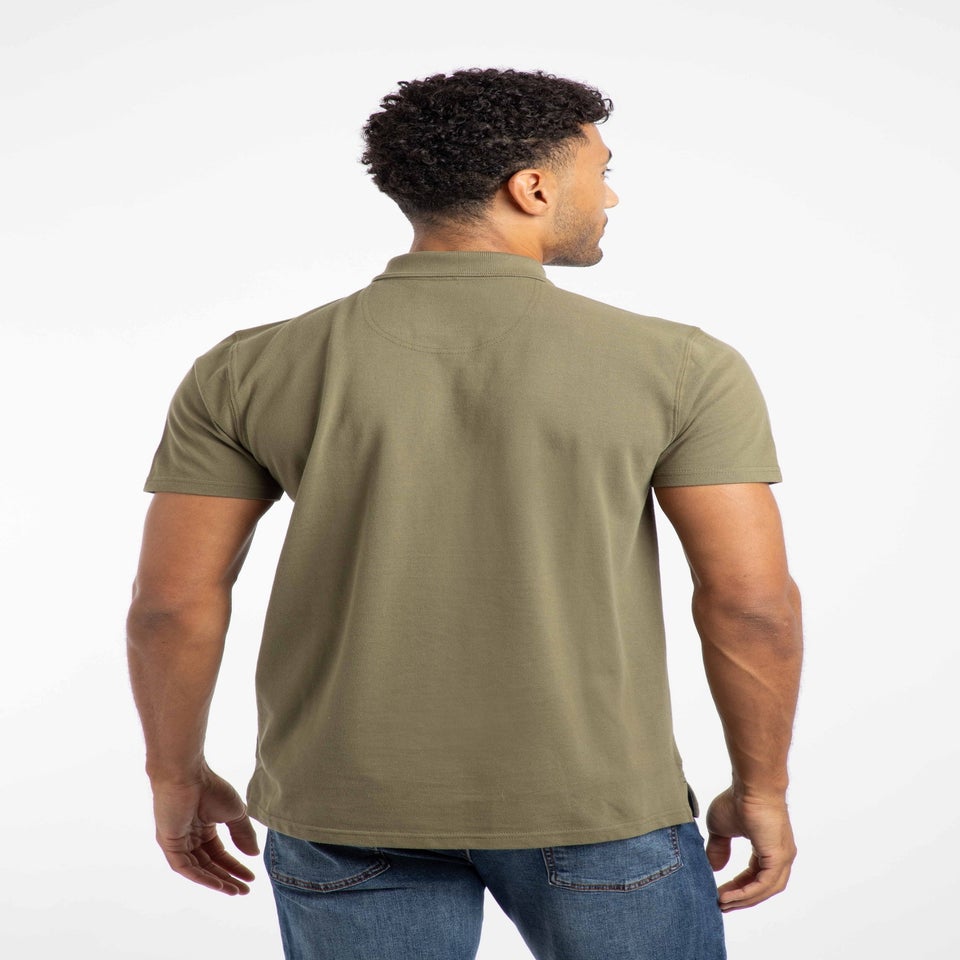 Weird Fish Burnt Olive Miles Pique Polo Shirt