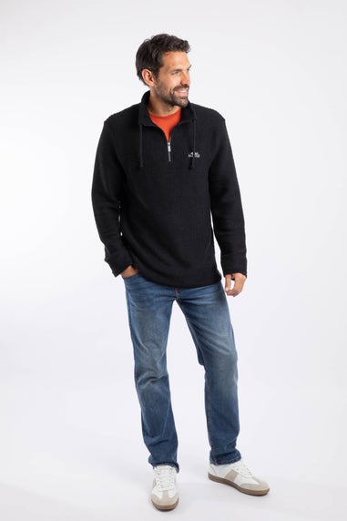 Weird Fish Black Cruiser 1/4 Zip Macaroni
