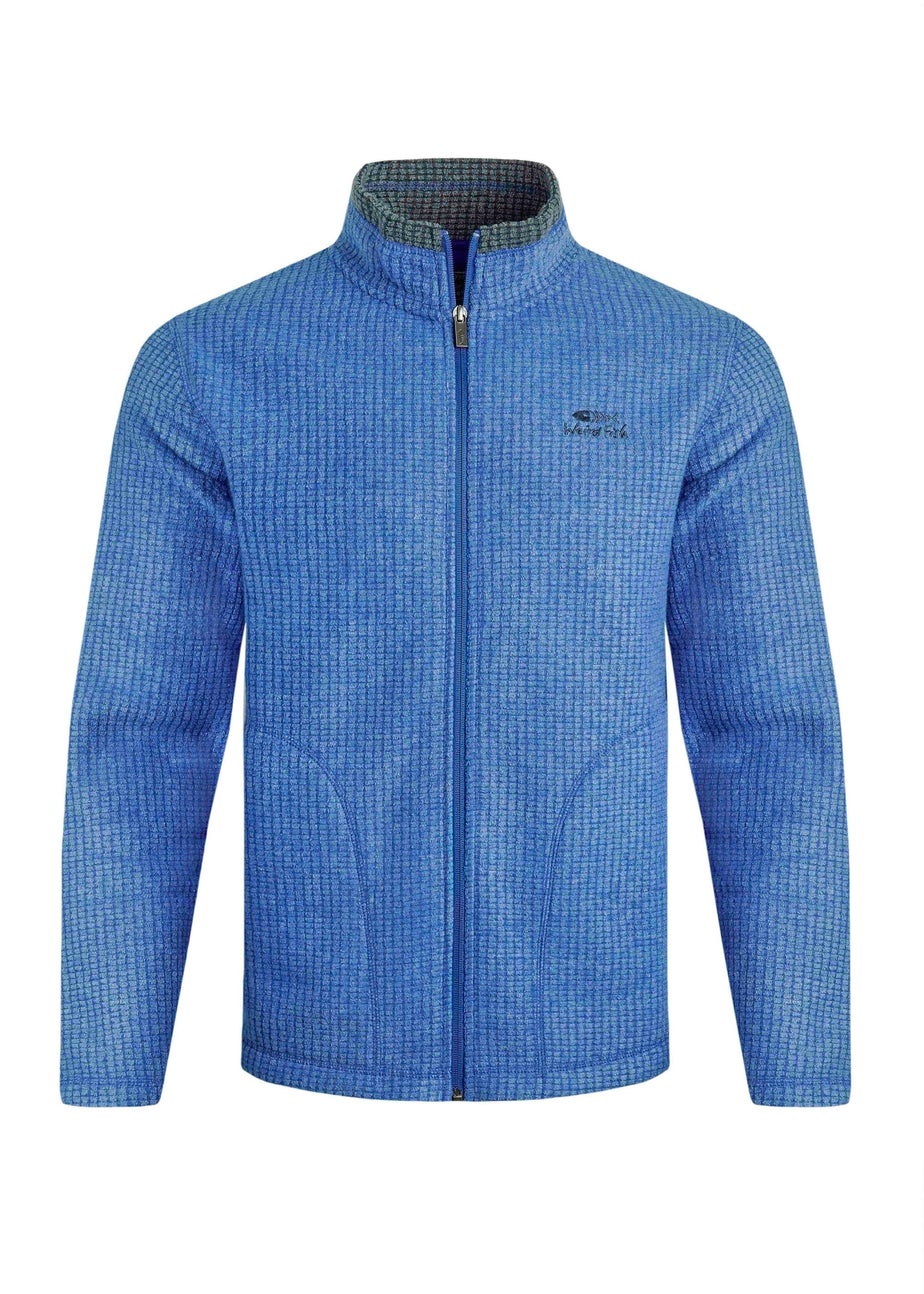Weird Fish Blue Shires Full Zip Grid Fleece