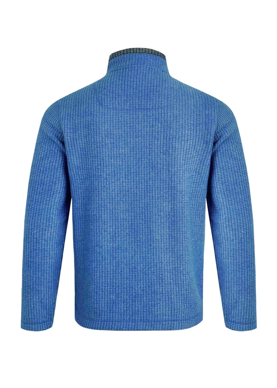 Weird Fish Blue Shires Full Zip Grid Fleece