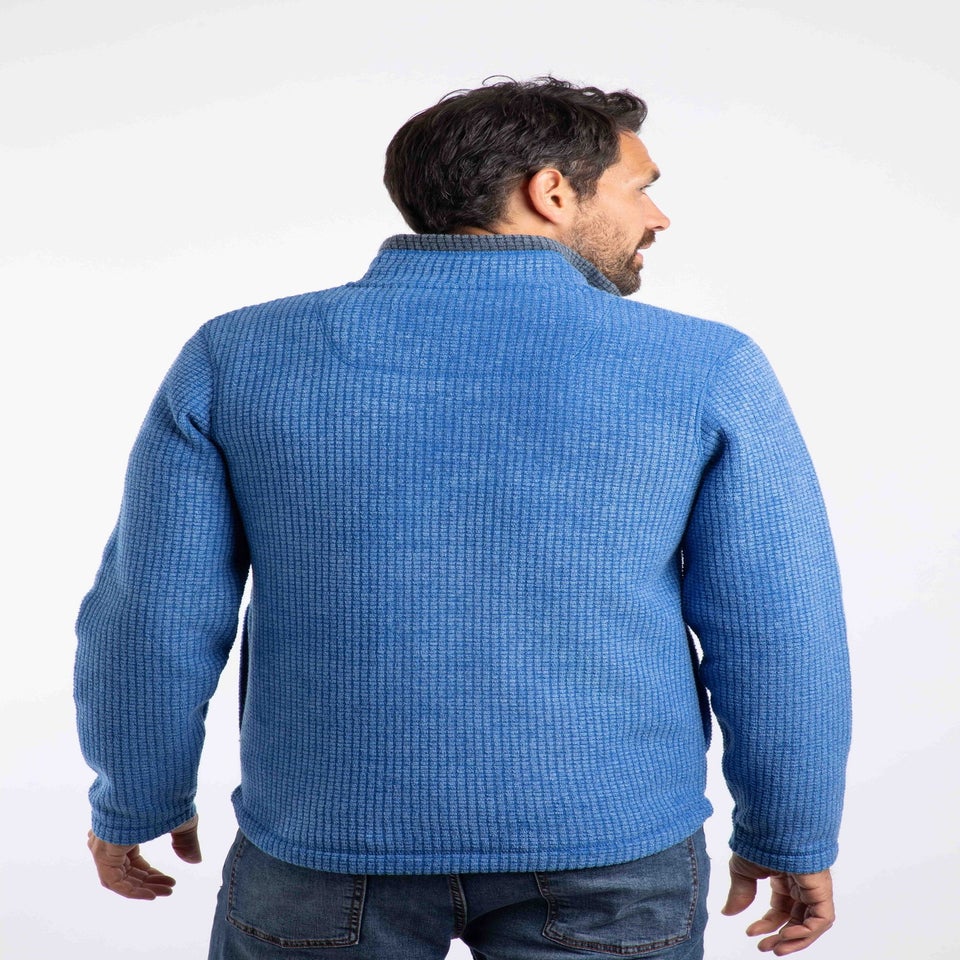 Weird Fish Blue Shires Full Zip Grid Fleece