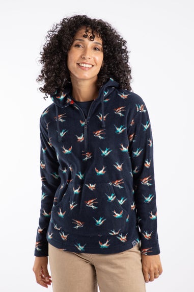 Weird Fish Nightshade Lana 1/4 Zip Printed Micro Fleece Hoodie