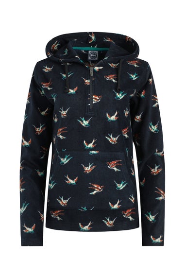 Weird Fish Nightshade Lana 1/4 Zip Printed Micro Fleece Hoodie