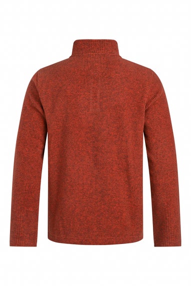 Weird Fish Rust Leaves Newport 1/4 Zip Ribbed Fleece