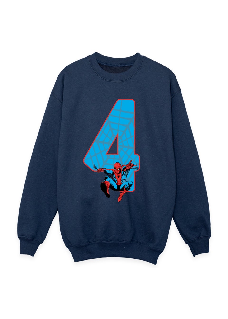 Marvel Spider-Man 4 Birthday Boys Navy Blue Graphic Sweatshirt (3-6 Years)