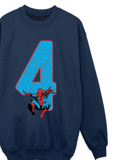 Marvel Spider-Man 4 Birthday Boys Navy Blue Graphic Sweatshirt (3-6 Years)