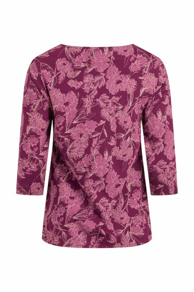 Weird Fish Plum Pinto Printed Jersey T-Shirt