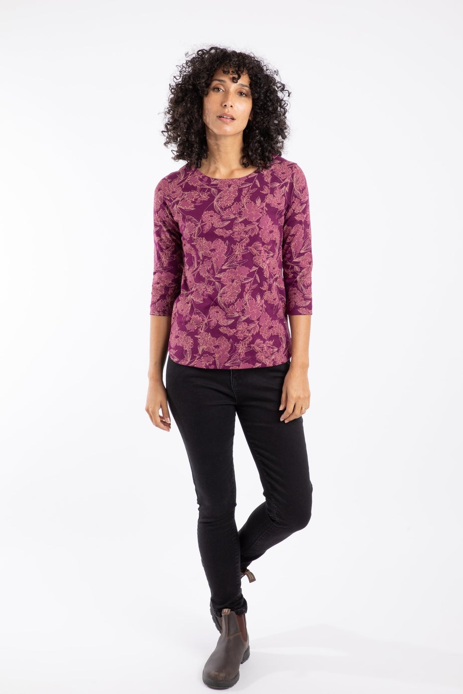 Weird Fish Plum Pinto Printed Jersey T-Shirt