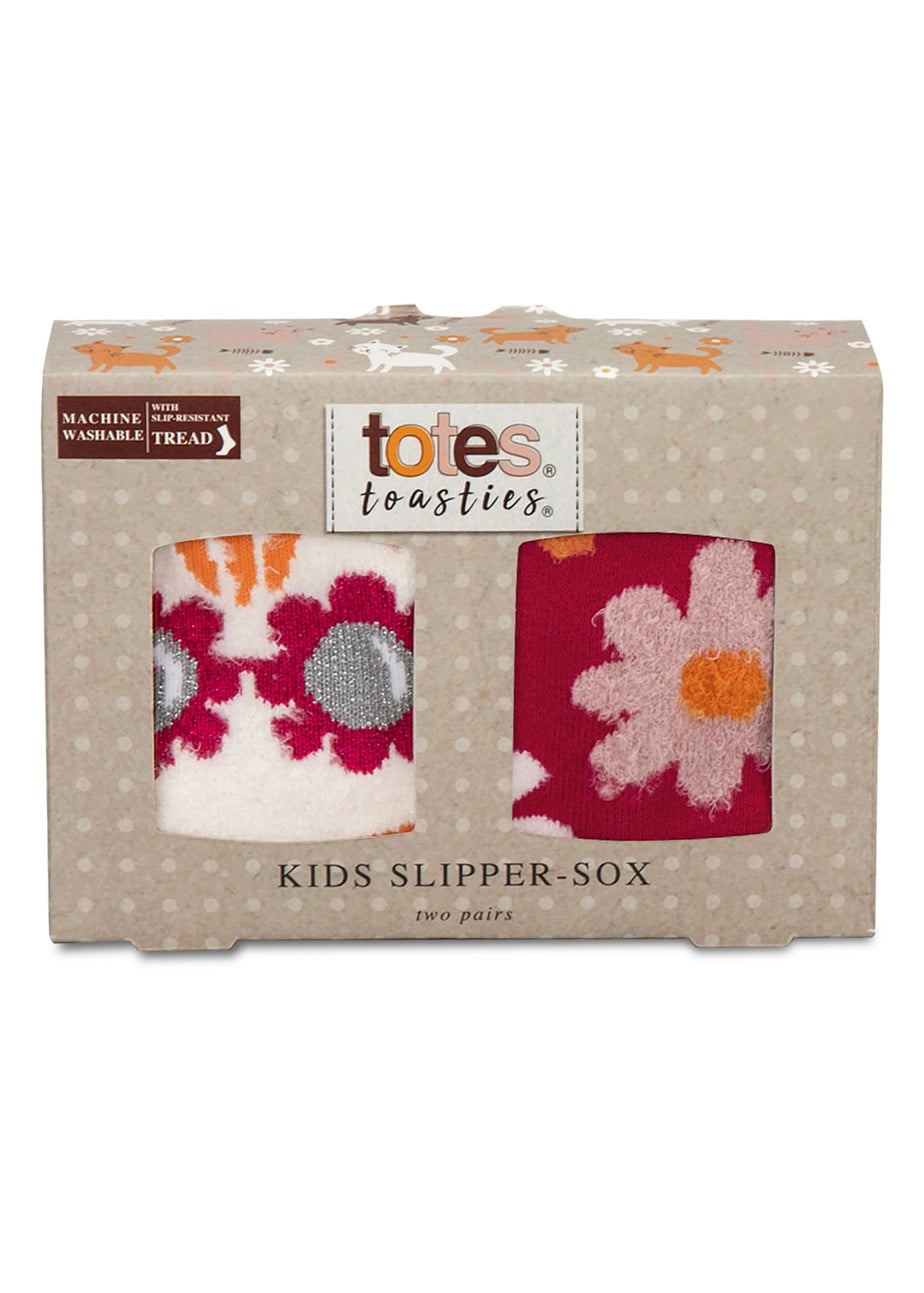 Totes Toasties Kids Multi Original Slipper-Sox 2 Pack