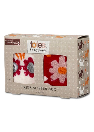 Totes Toasties Kids Multi Original Slipper-Sox 2 Pack
