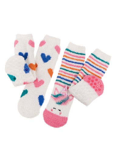 Totes Toasties Girls Multi Super Soft Slipper Socks 2 Pack