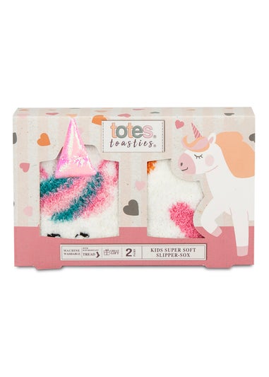 Totes Toasties Girls Multi Super Soft Slipper Socks 2 Pack