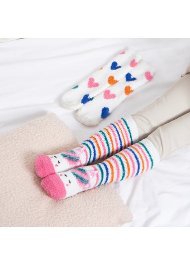 Totes Toasties Girls Multi Super Soft Slipper Socks 2 Pack