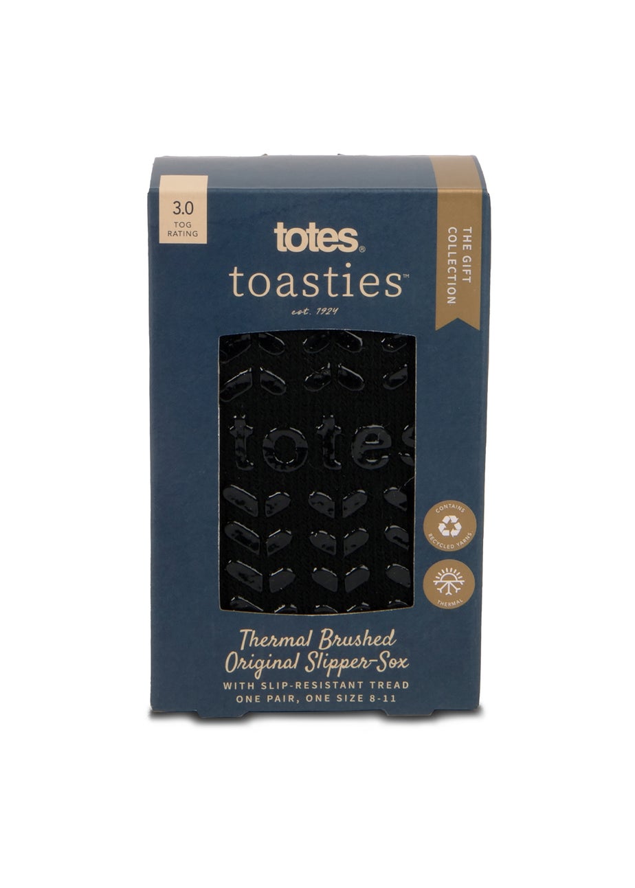 Totes Mens Black Thermal Original Slipper Sock