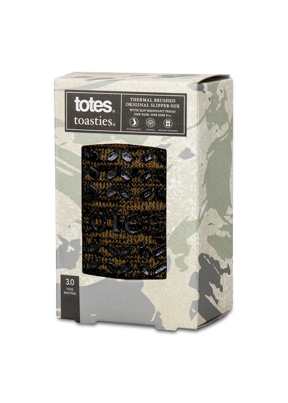 Totes Toasties Mens Multi Recycled Thermal Brushed Original Slipper Socks