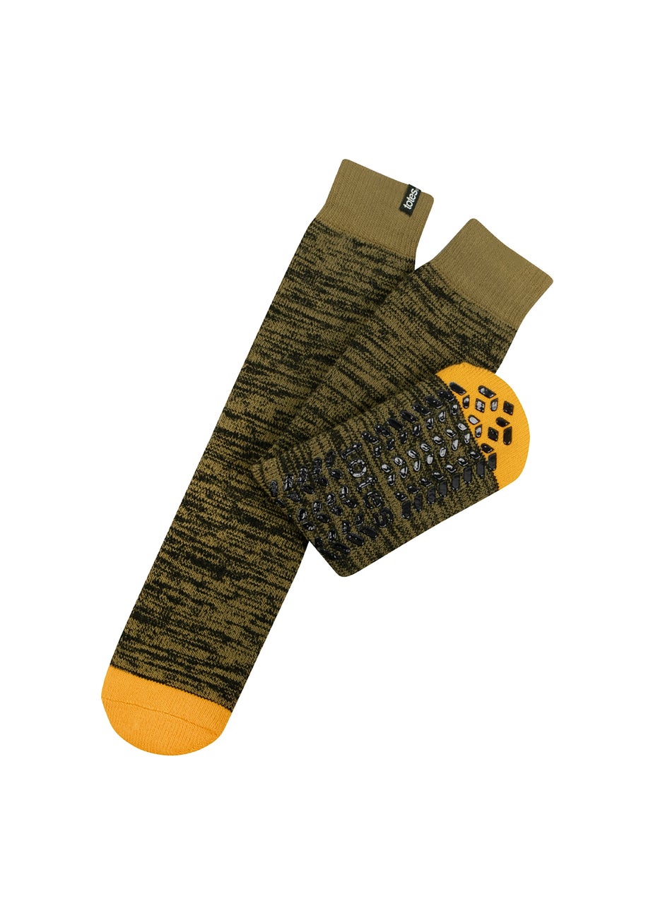 Totes Toasties Mens Multi Recycled Thermal Brushed Original Slipper Socks