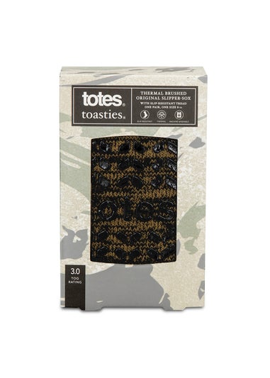 Totes Toasties Mens Multi Recycled Thermal Brushed Original Slipper Socks