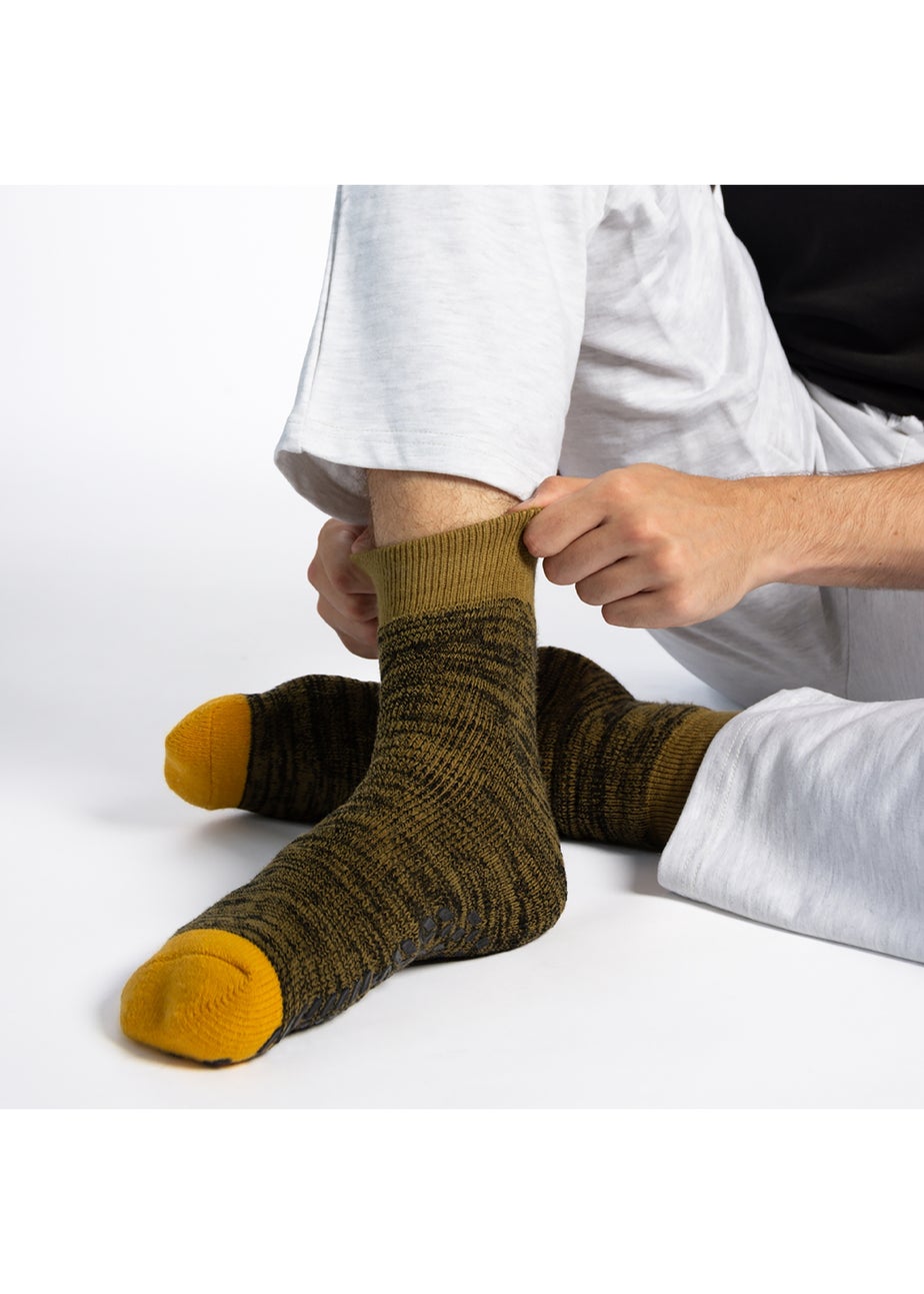 Totes Toasties Mens Multi Recycled Thermal Brushed Original Slipper Socks