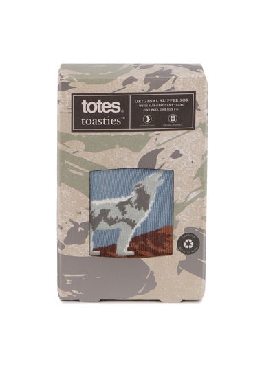 Totes Toasties Grey Mens Original Novelty Slipper Socks
