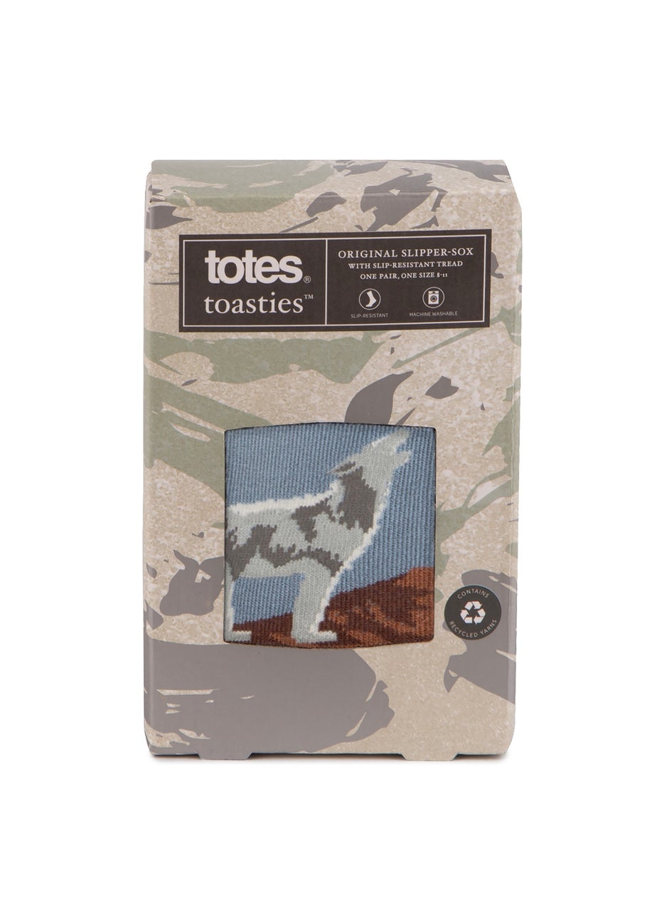 Totes Toasties Grey Mens Original Novelty Slipper Socks