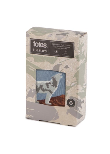 Totes Toasties Grey Mens Original Novelty Slipper Socks