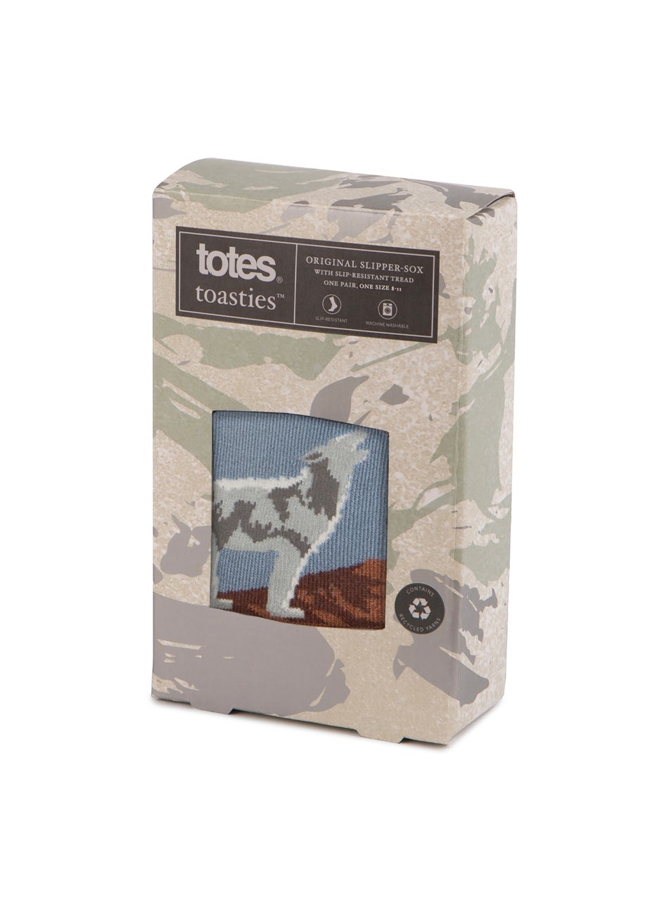 Totes Toasties Grey Mens Original Novelty Slipper Socks