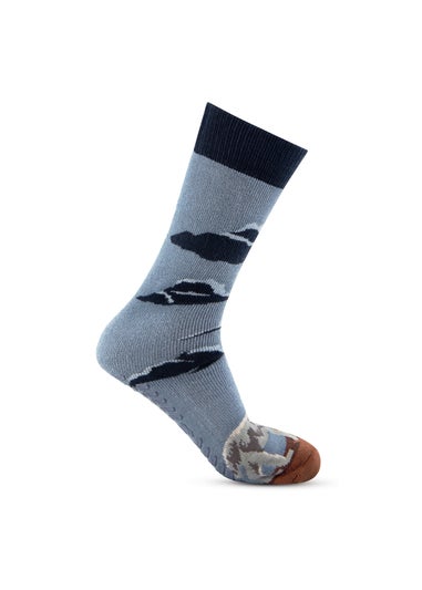 Totes Toasties Grey Mens Original Novelty Slipper Socks