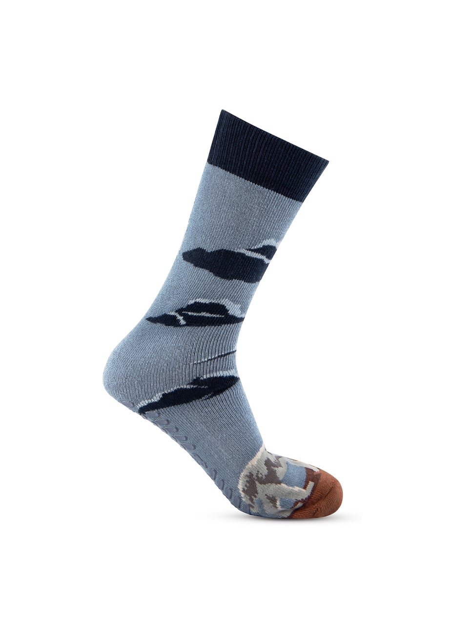 Totes Toasties Grey Mens Original Novelty Slipper Socks