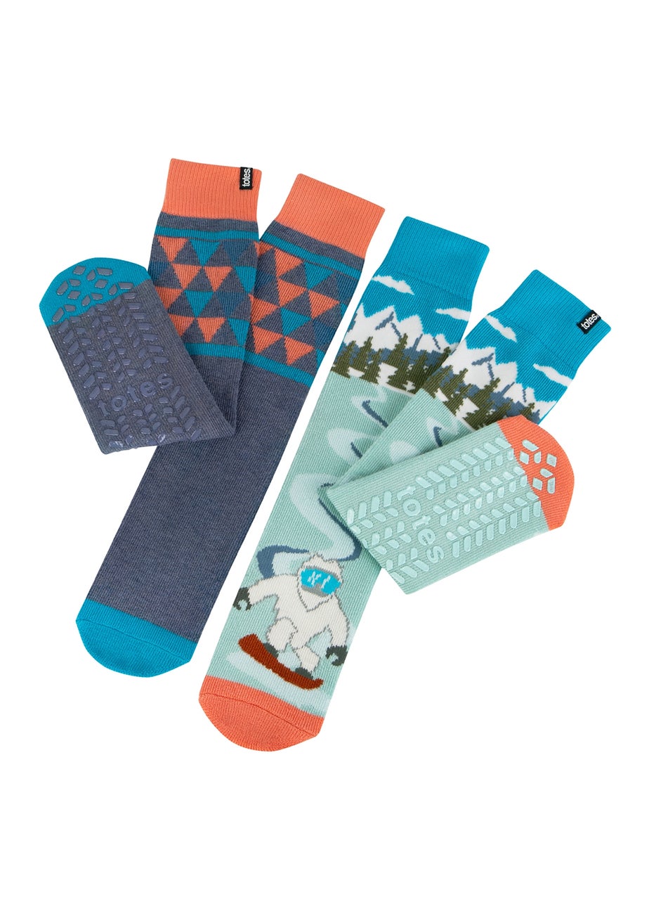 Totes Toasties Mens Original Slipper Socks 2 Pack