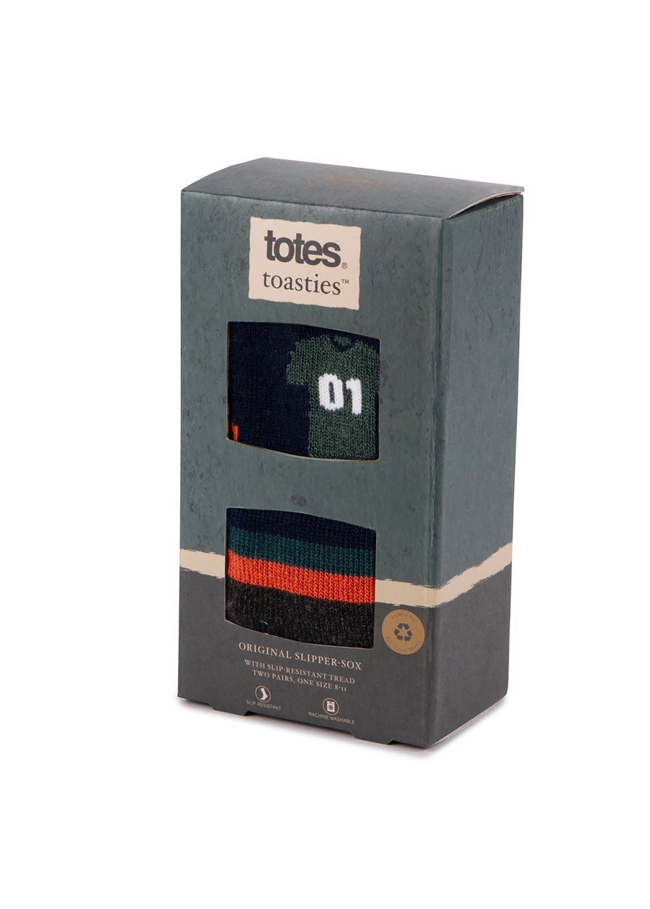 Totes Toasties Mens Original Slipper Socks 2 Pack