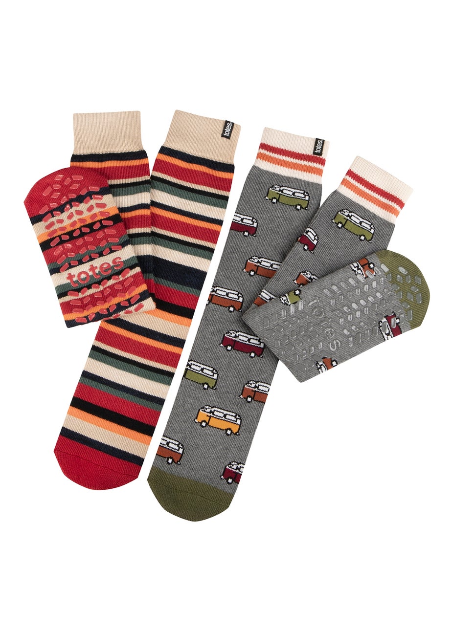 Totes Toasties Mens Original Slipper Socks 2 Pack