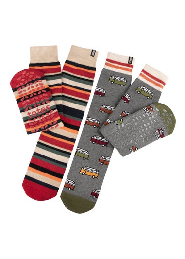 Totes Toasties Mens Original Slipper Socks 2 Pack