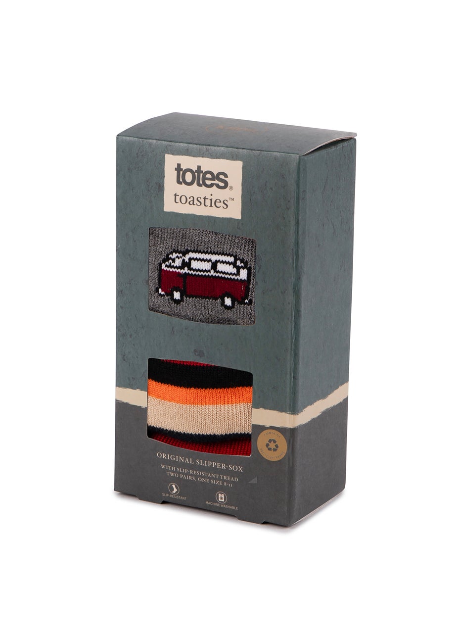 Totes Toasties Mens Original Slipper Socks 2 Pack