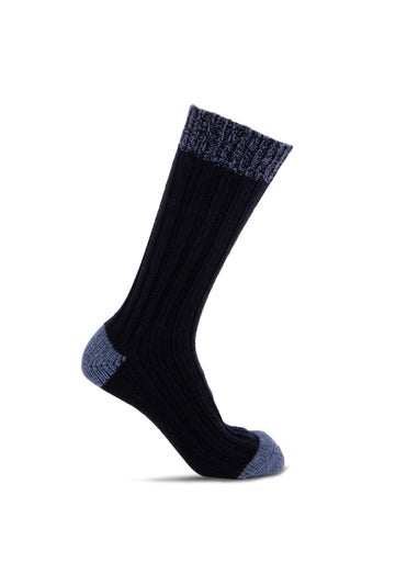 Totes Toasties Mens Chunky Twist Wool Blend Boot Socks 2 Pack