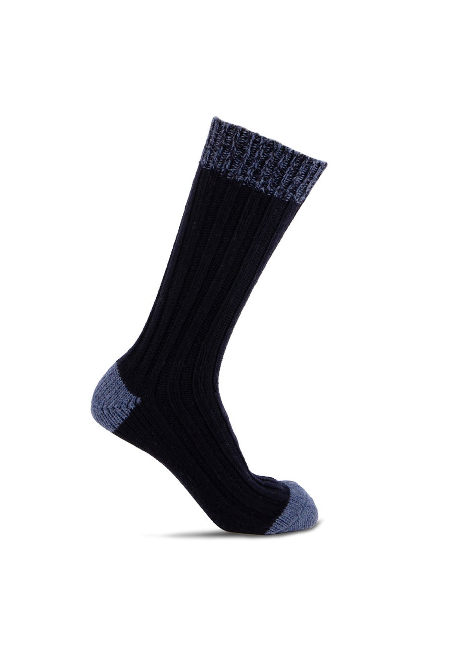 Totes Toasties Mens Chunky Twist Wool Blend Boot Socks 2 Pack