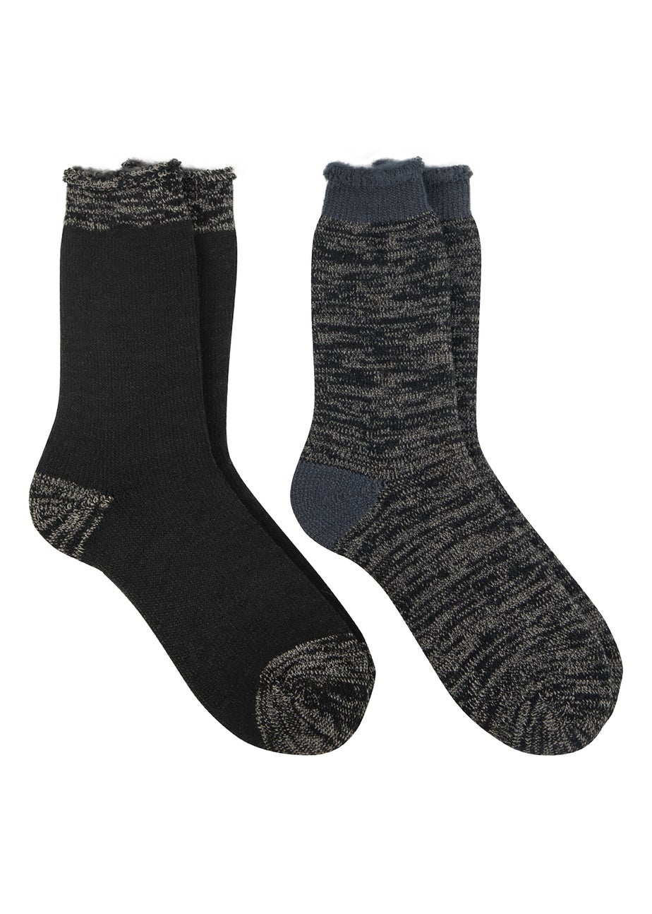 Totes Toasties Mens Multi 3.0 TOG Brushed Inside Thermal Lined Socks 2 Pack
