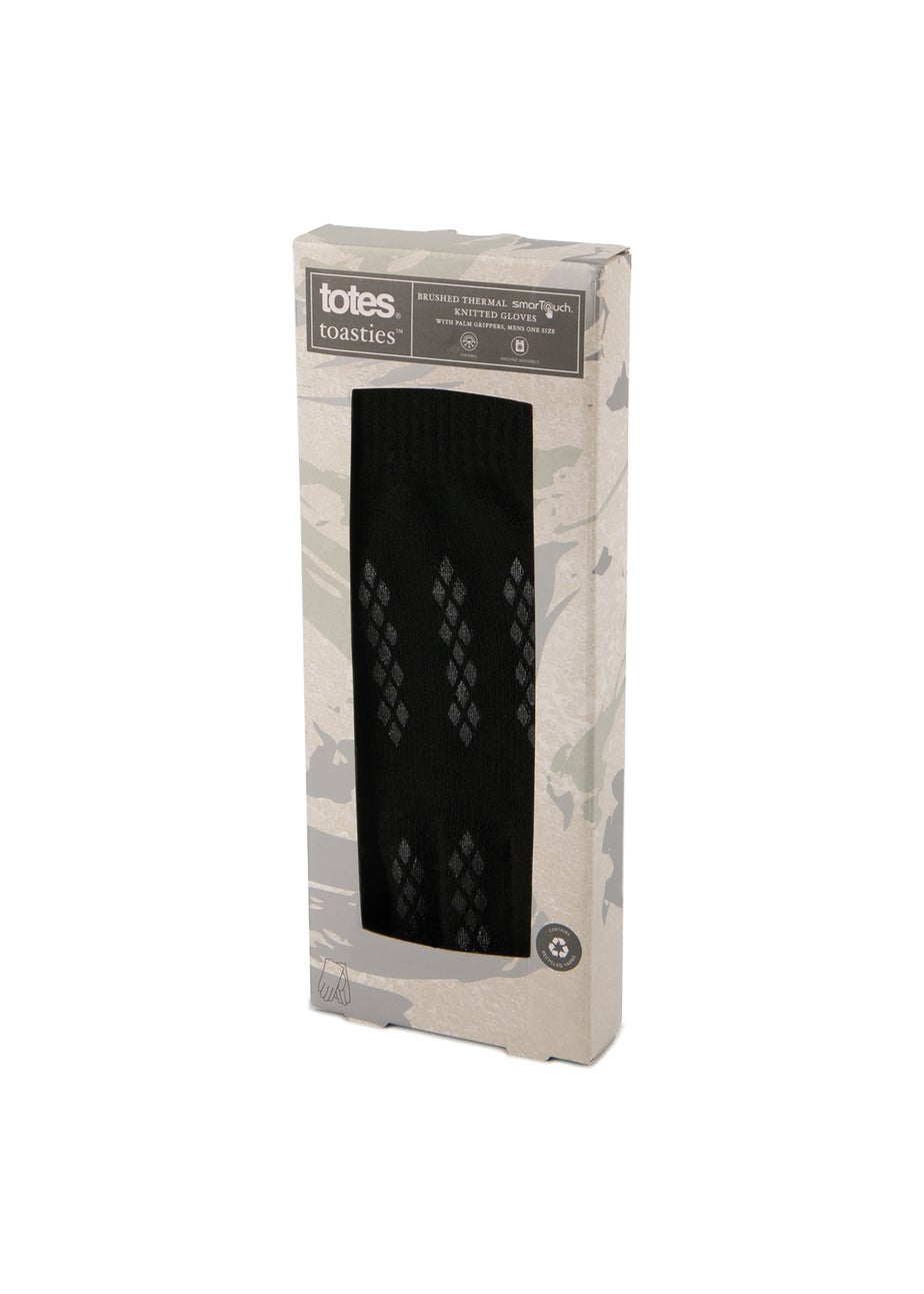 Totes Isotoner Black Stretch Knitted SmarTouch Gloves