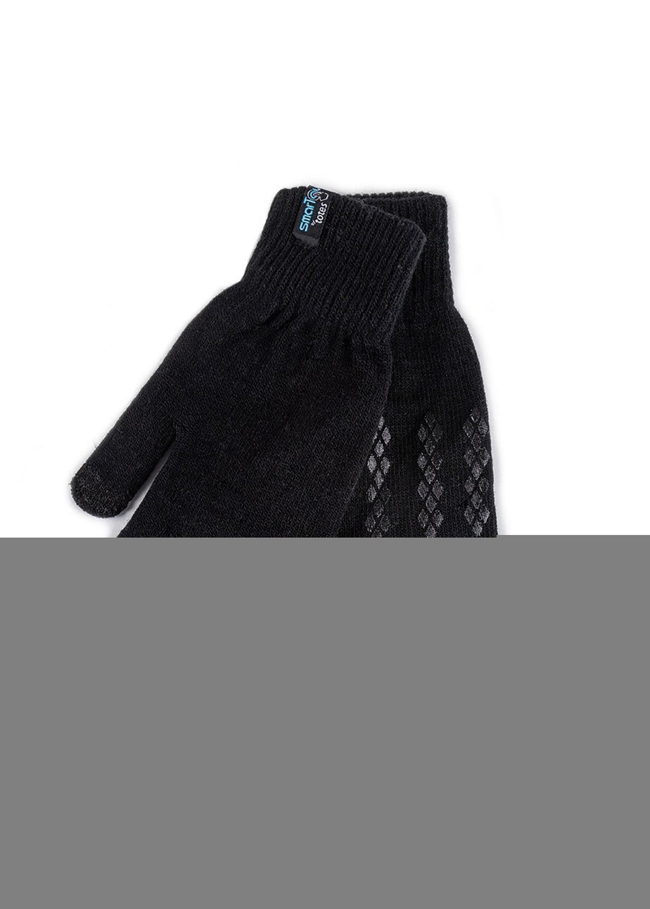 Totes Isotoner Black Stretch Knitted SmarTouch Gloves