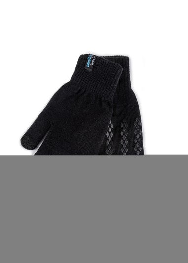 Totes Isotoner Black Stretch Knitted SmarTouch Gloves