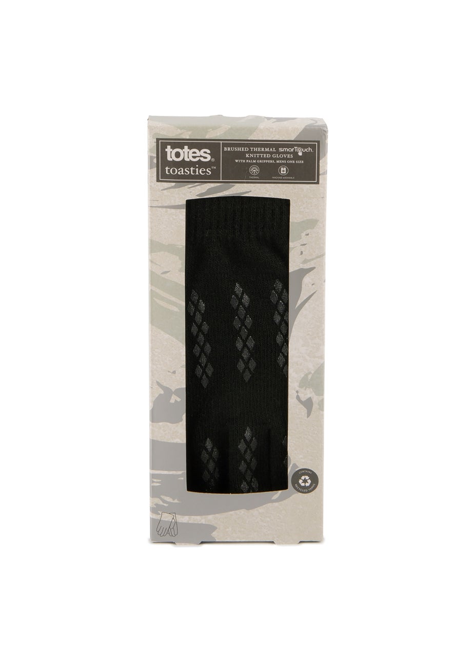 Totes Isotoner Black Stretch Knitted SmarTouch Gloves