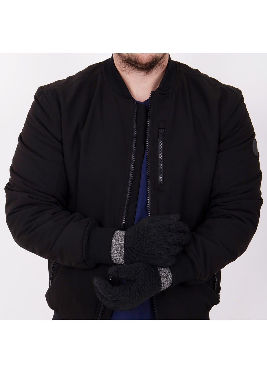 Totes Isotoner Black Stretch Knitted SmarTouch Gloves