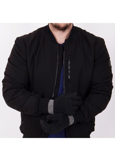 Totes Isotoner Black Stretch Knitted SmarTouch Gloves